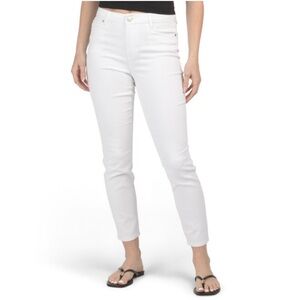 d. jeans Women's White Straight Leg  Stretch Jeans 4